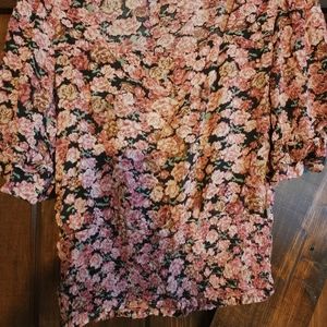 Square front floral blouse